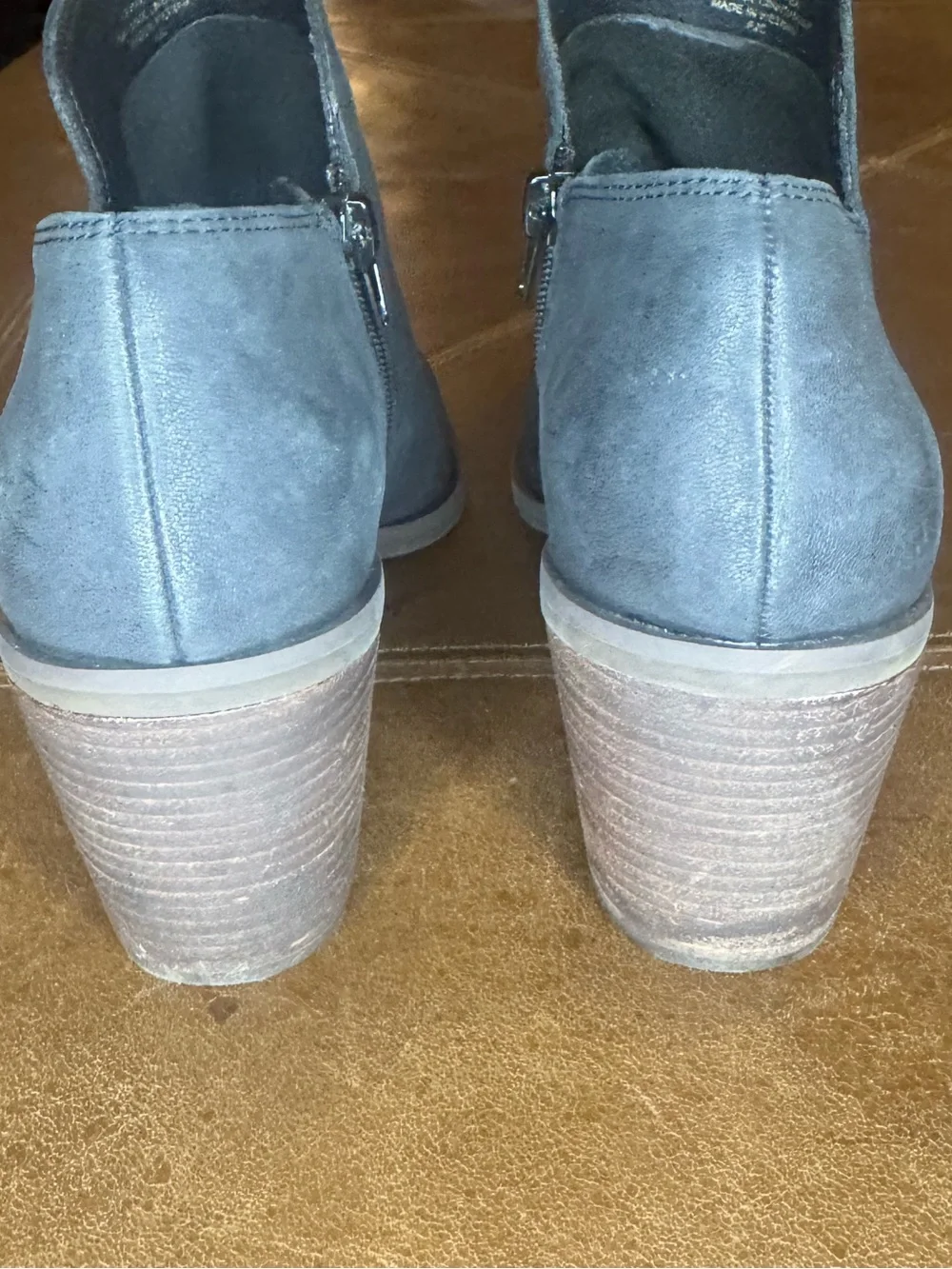 Lucky Brand black Leather Wedge Ankle Booties